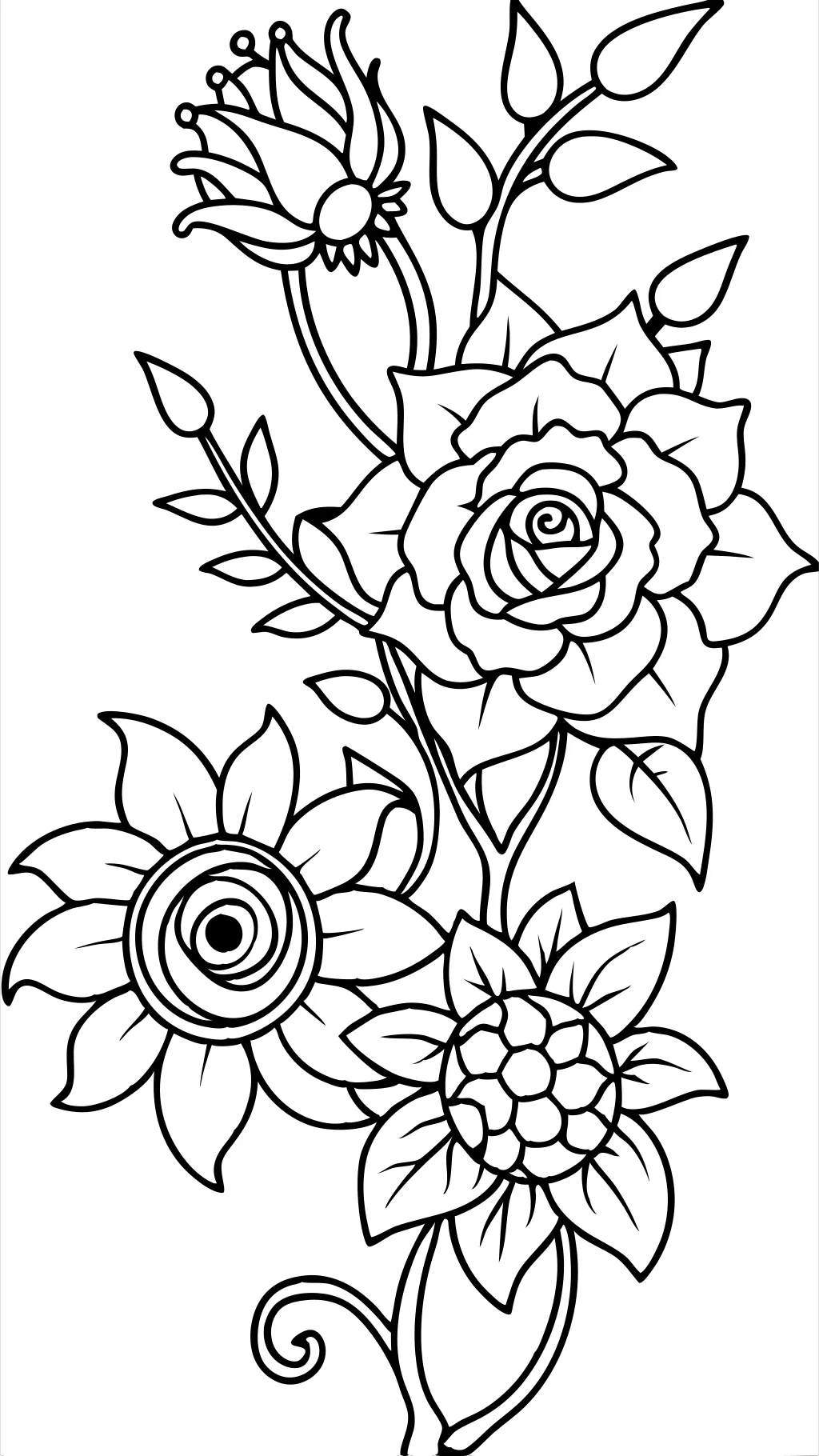 coloring page of flowers